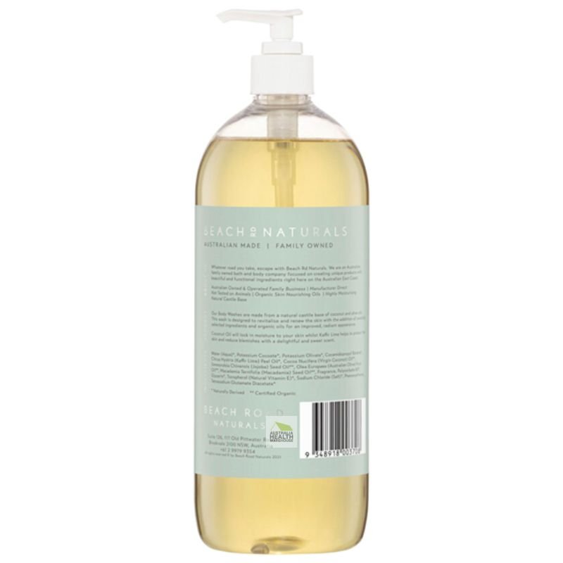 Beach Rd. Naturals Organic Coconut Oil & Lime Body Wash 1 Litre