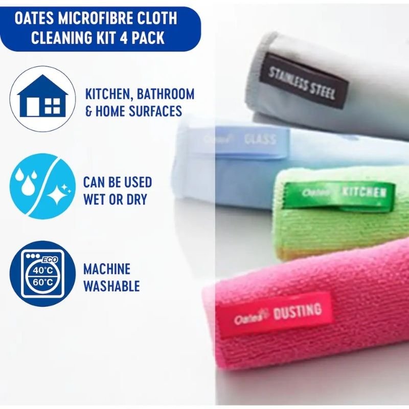 Oates Microfibre Cloth 4 Pack