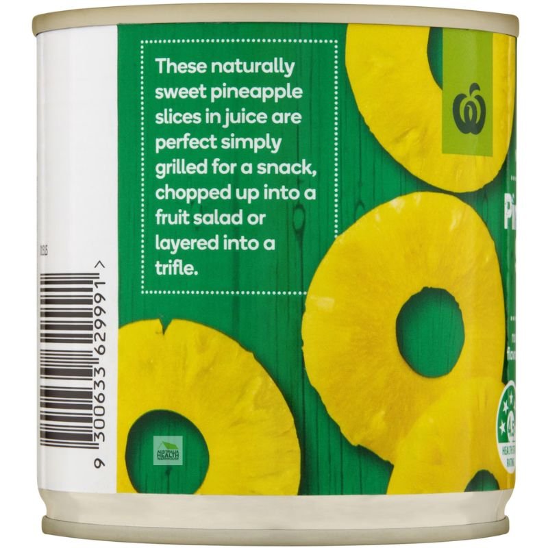Woolworths Pineapple Slices In Juice 425g