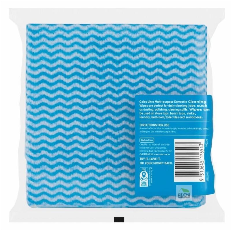 Coles Ultra Multi-Purpose Domestic Cleaning Wipes 10 Pack