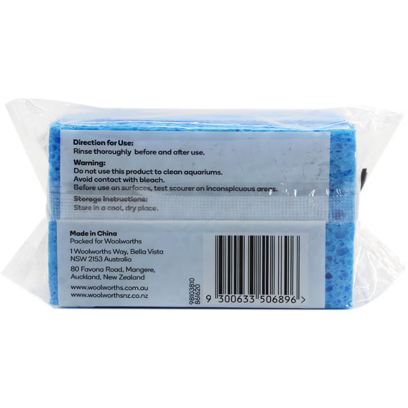 Woolworths Essentials Non-Scratch Sponge Scourers 3 pack