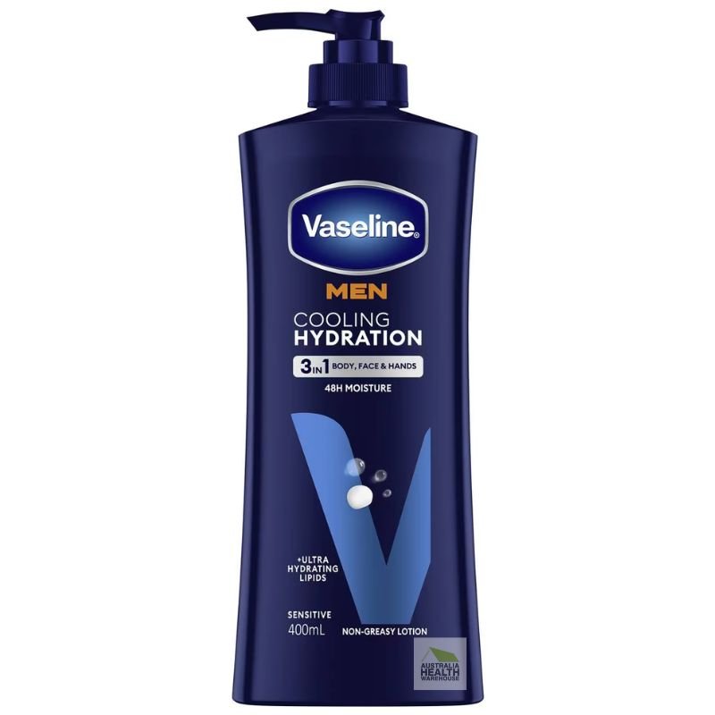 Vaseline Men Cooling Hydration 3In1 Body, Face & Hands Lotion 400mL
