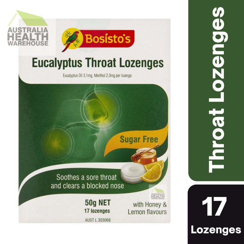 Bosisto's Sugar Free Eucalyptus 17 Throat Lozenges 50g