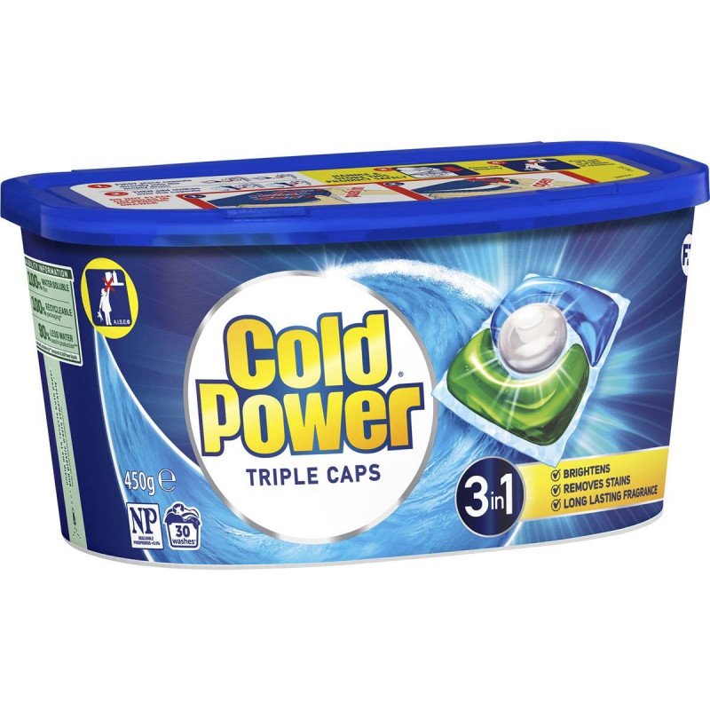 Cold Power Triple Caps 3in1 Regular Laundry Detergent 30 Capsules