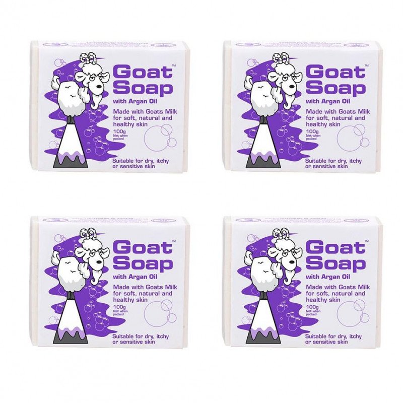 Goat Soap with Argan Oil Value Pack (4 x 100g Soap Bars)