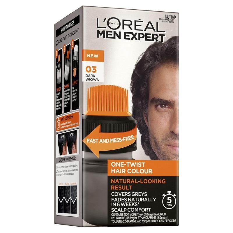 L'Oreal Men Expert One-Twist Hair Colour- Dark Brown 03 Box