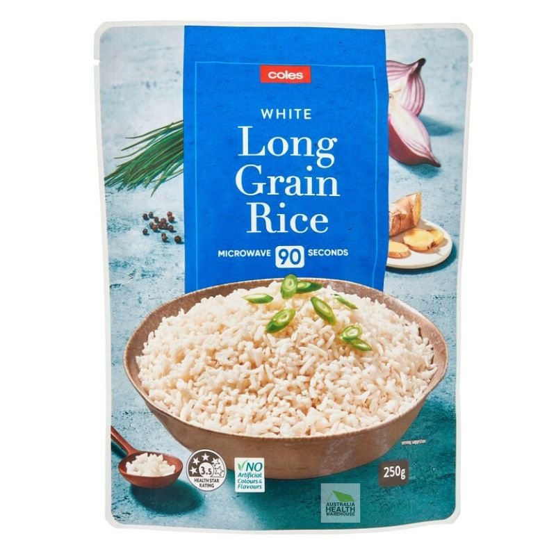Coles Long Grain White Microwave Rice 250g