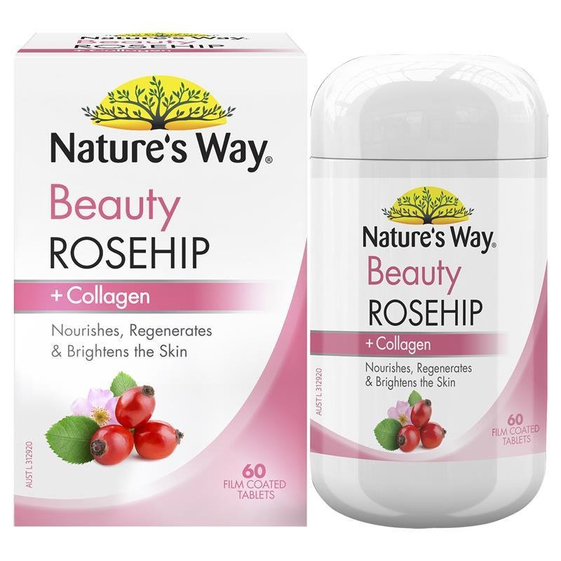 Nature’s Way Beauty Rosehip + Collagen 60 Tablets