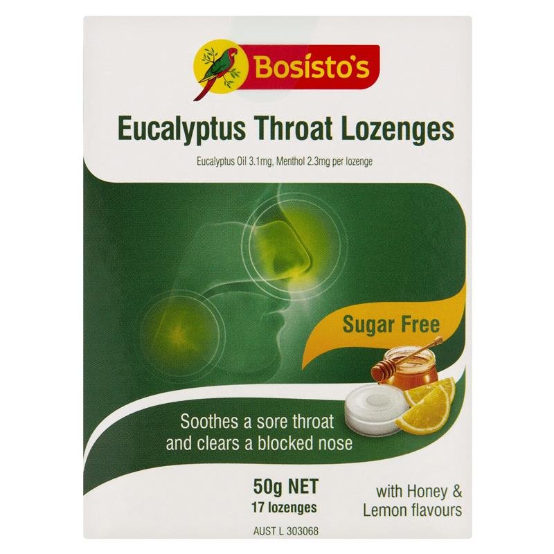 Bosisto's Sugar Free Eucalyptus 17 Throat Lozenges 50g