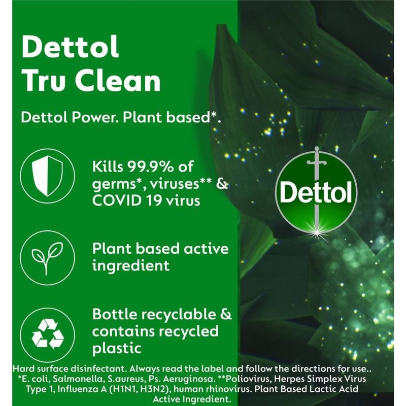 Dettol Tru Clean Antibacterial Multipurpose Cleaner Hospital Grade Disinfectant Trigger Spray Zesty Citrus & Lemongrass 500mL February 2025