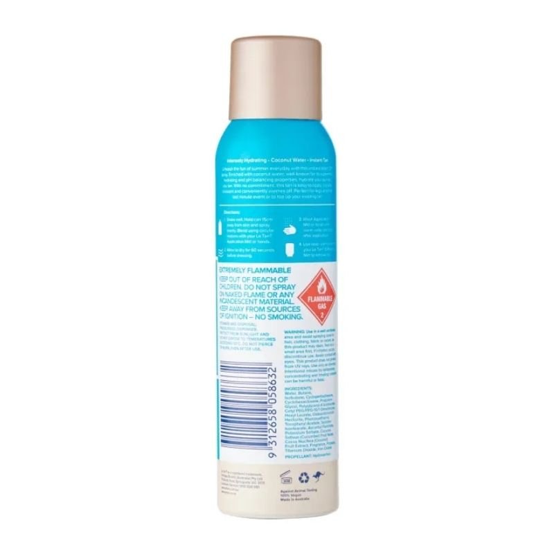 Le Tan Instant Wash Off Spray Coconut Water 100g