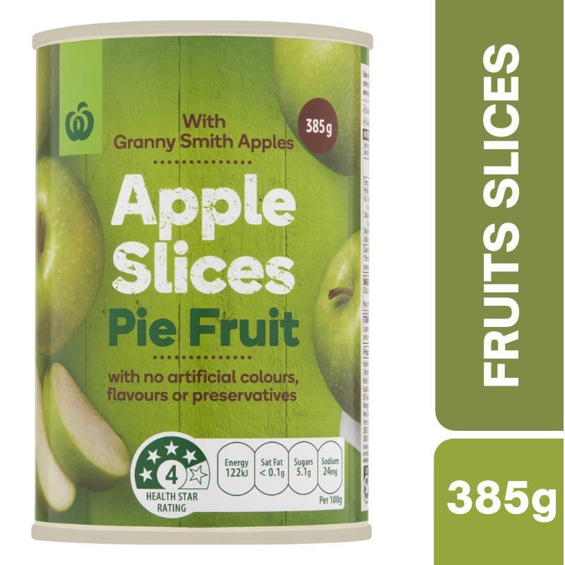 [Expiry Date: 30/04/2027] Woolworths Apple Slices Pie Fruit 385g
