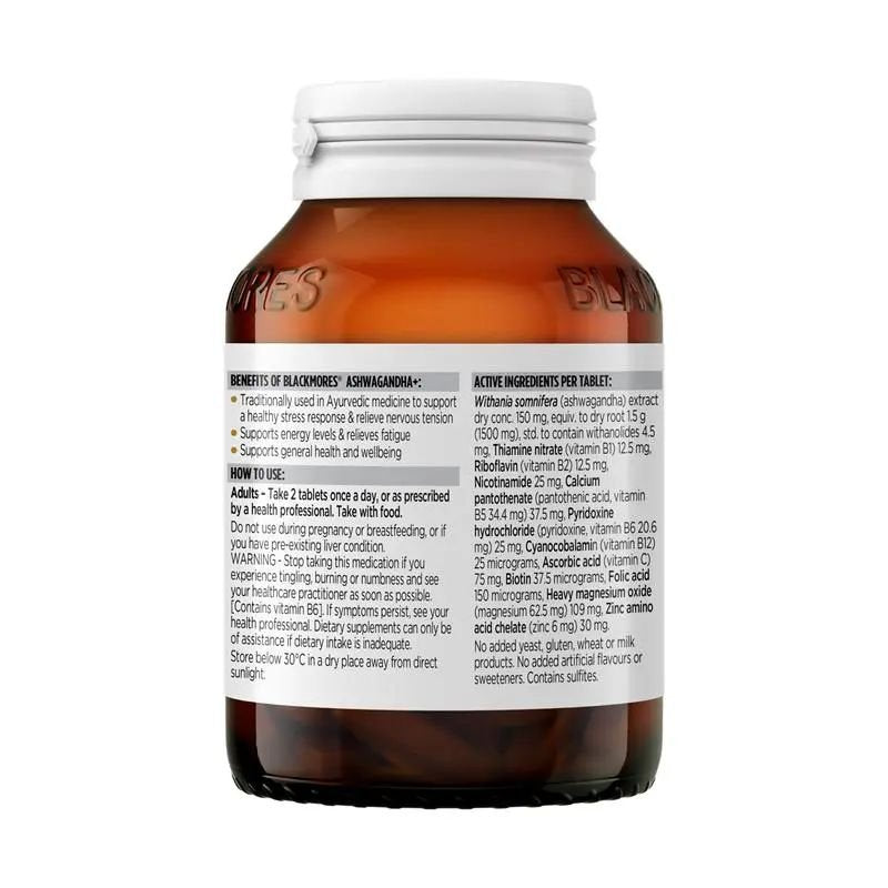 [Expiry: 23/02/2028] Blackmores Ashwagandha+ 120 Tablets