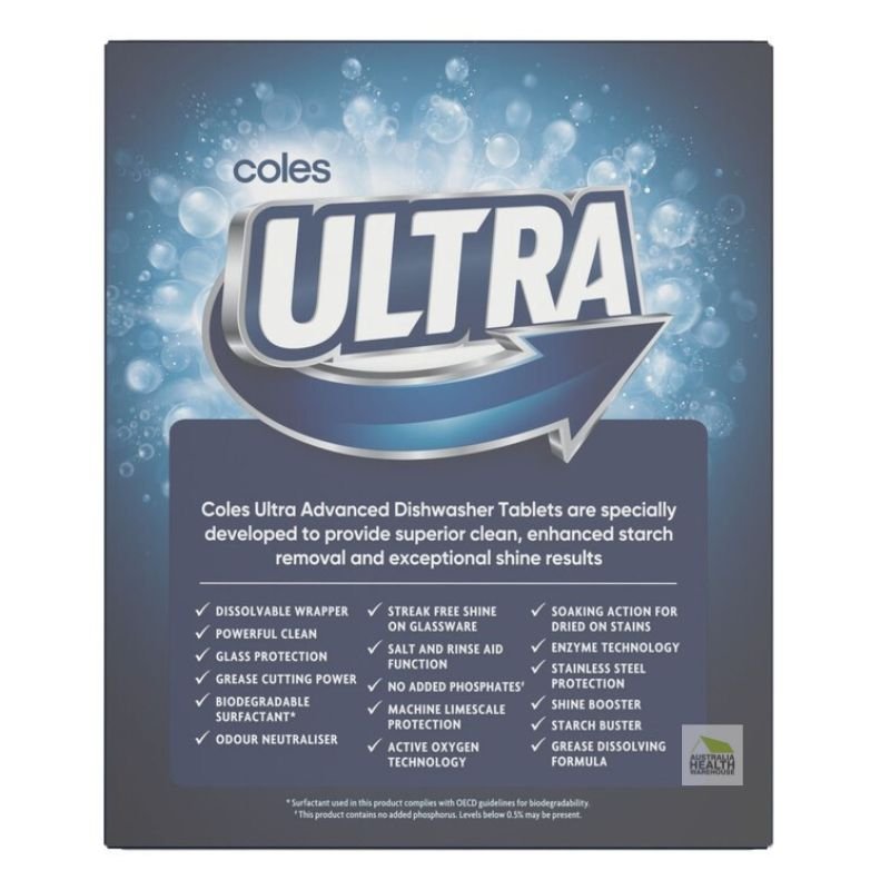 Coles Ultra Advanced Dishwasher 40 Tablets