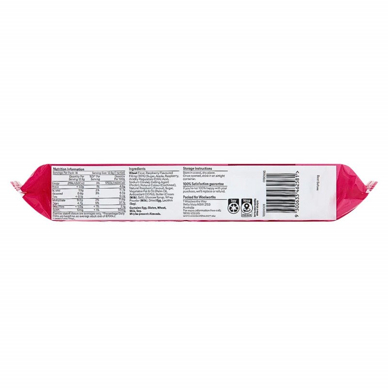 [Expiry Date: 05/10/2026] Woolworths Raspberry Tartlets 200g