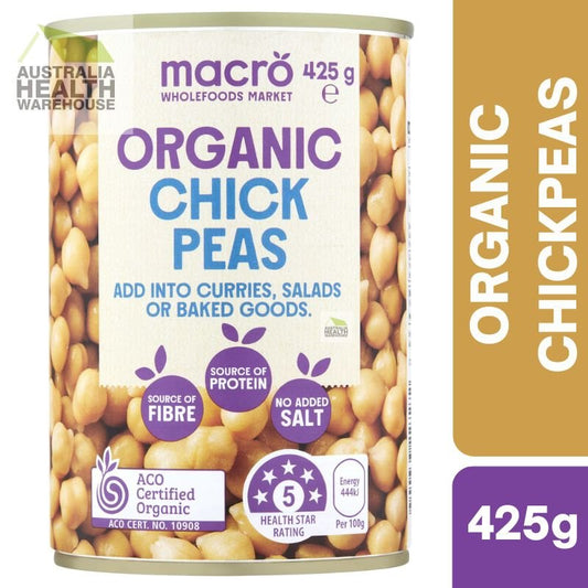 [Expiry: 31/11/2027] Woolworth Macro Organic Chickpeas 425g