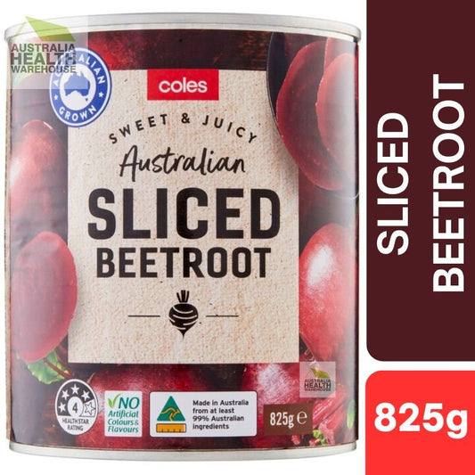 [Expiry Date: 01/06/2028] Coles Australian Sliced Beetroot 825g