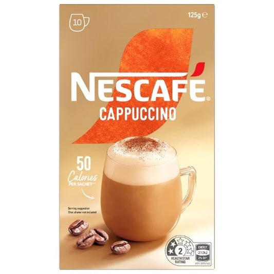 [Expiry Date: 06/2027] Nescafe Cappuccino Coffee Sachets 10 Pack