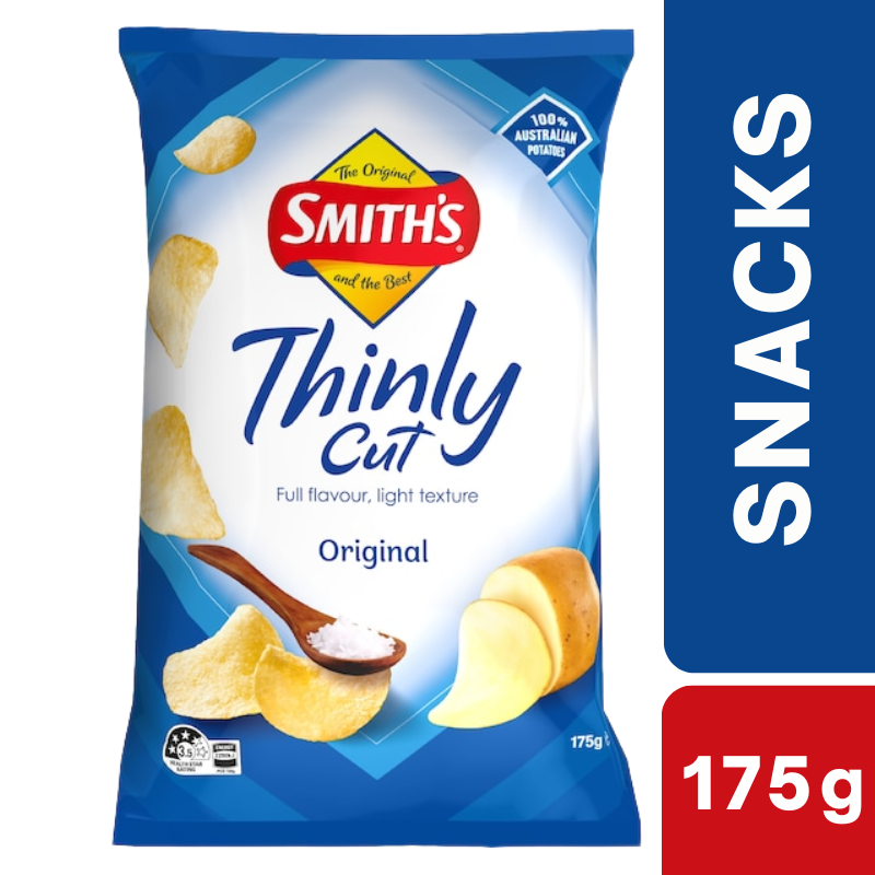 [CLEARANCE Expiry: 29/11/26] Smith's Thinly Cut Original Potato Chips 175g
