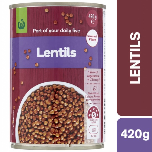 [Expiry Date: 28/02/2028]  Woolworths Lentils 420g