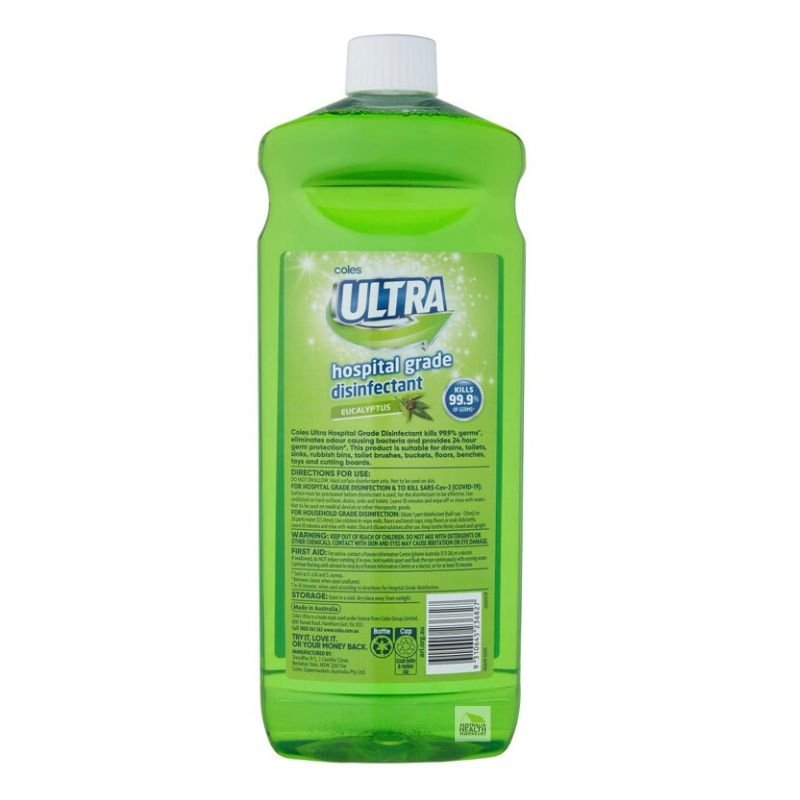[Expiry Date: 20/06/2027] Coles Ultra Hospital Grade Disinfectant Eucalyptus 1.25 Litre