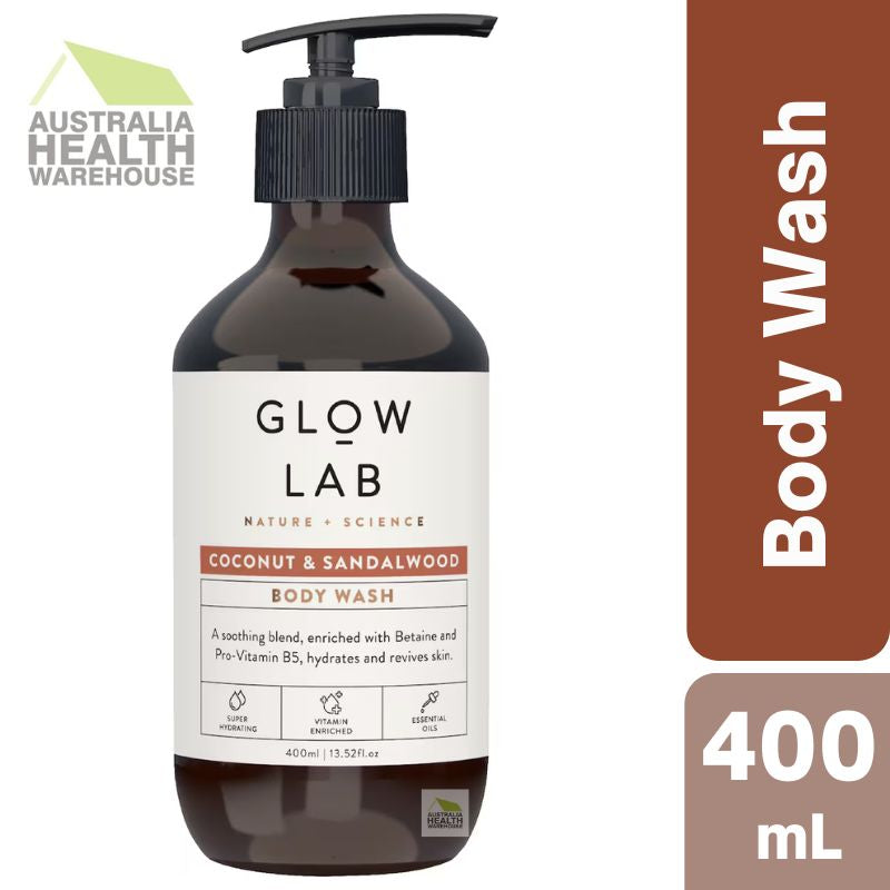 [Expiry Date: 01/2028] Glow Lab Coconut & Sandalwood Body Wash 400mL