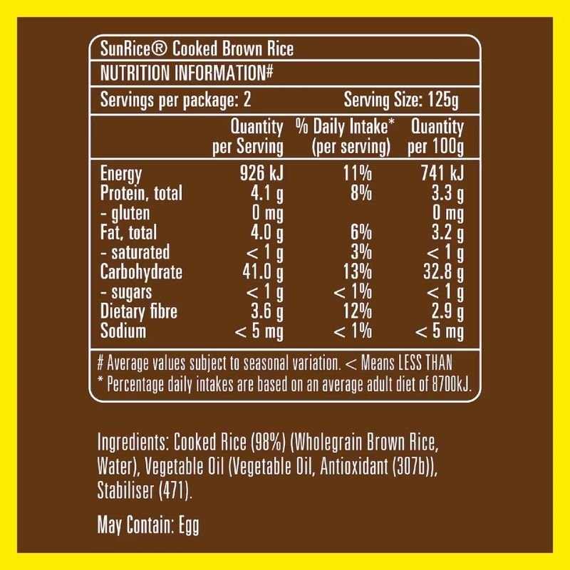 [Expiry Date: 05/03/2027] Sunrice Microwave Brown Rice Wholegrain Rice Cup 125g x 2 Pack
