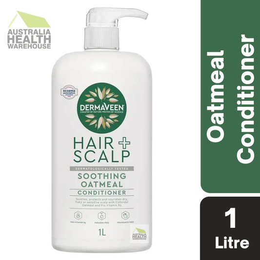 [Expiry: 08/2027] DermaVeen Oatmeal Conditioner for Dry, Flaky or Sensitive Scalps 1 Litre
