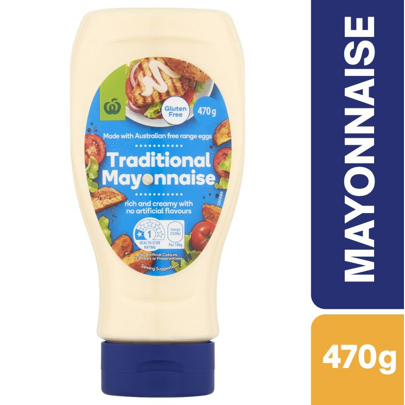 [CLEARANCE Expiry Date: 08/07/2026]  Woolworths Traditional Mayonnaise 470g | Oz Mart