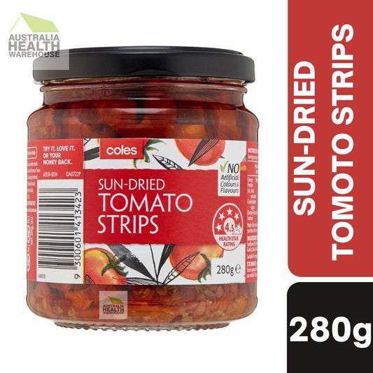 [Expiry: 10/06/2028] Coles Sun-Dried Tomato Strips 280g