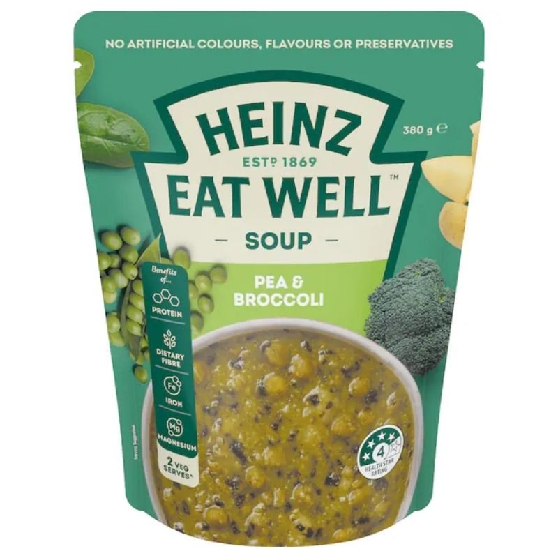 [Expiry Date: 26/02/2027] Heinz Eat Well Soup Pouch Pea & Broccoli 380g