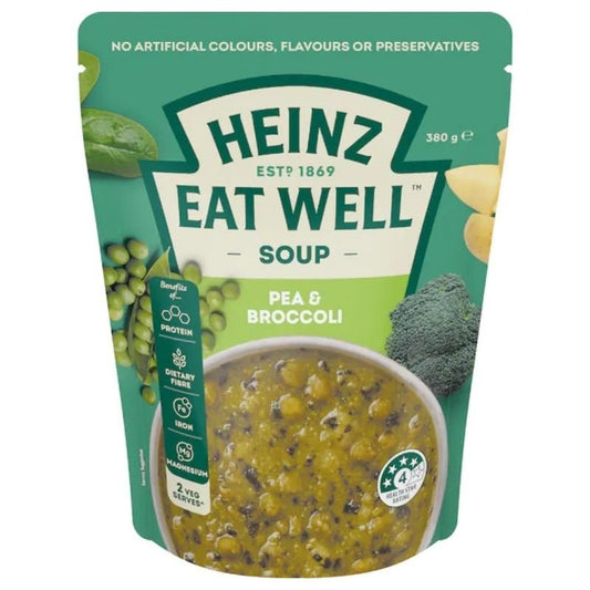 [Expiry Date: 26/02/2027] Heinz Eat Well Soup Pouch Pea & Broccoli 380g