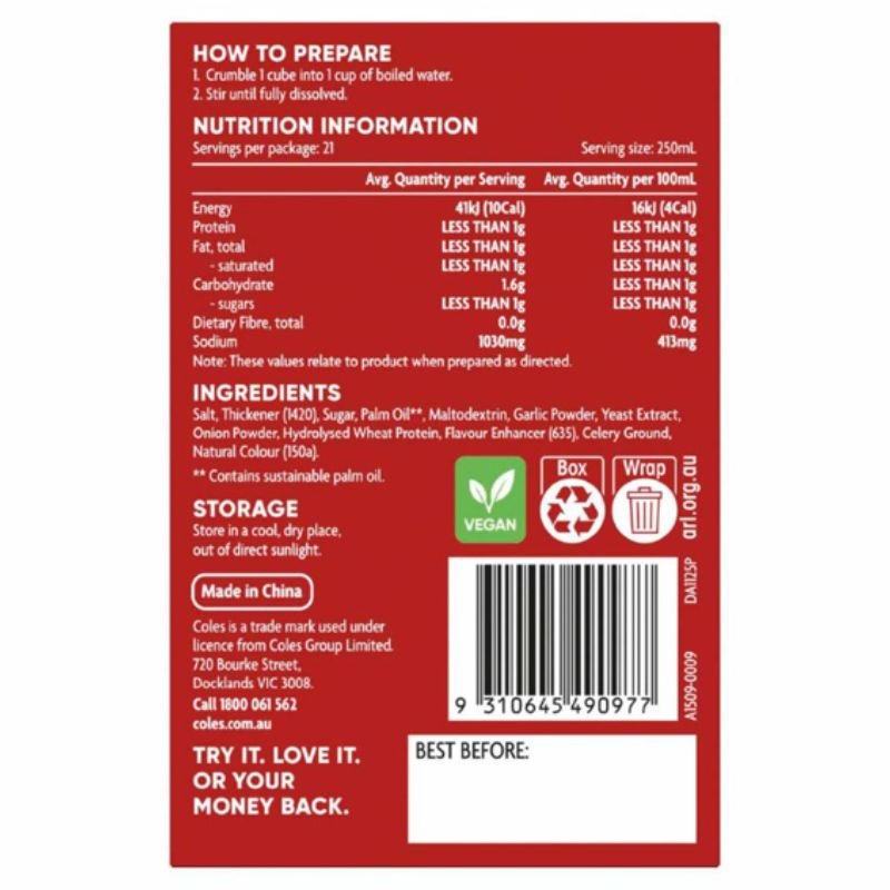 [Expiry Date: 01/2028] Coles Stock Cubes Beef Style 105g