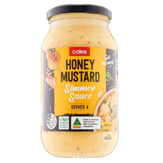[Expiry Date: 01/11/2027] Coles Simmer Sauce Honey Mustard 485g