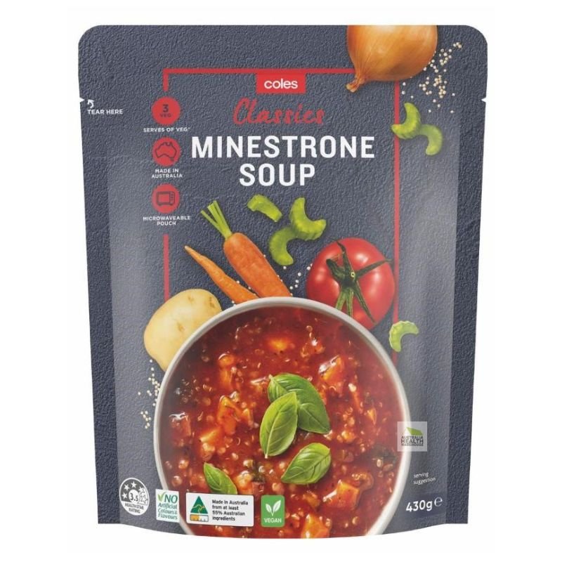 [Expiry: 24/12/2026] Coles Classics Minestrone Soup Pouch 430g