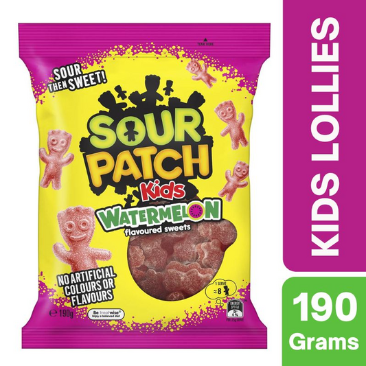 [Expiry Date: 12/01/2027] Sour Patch Kids Watermelon Flavoured Lollies 190g