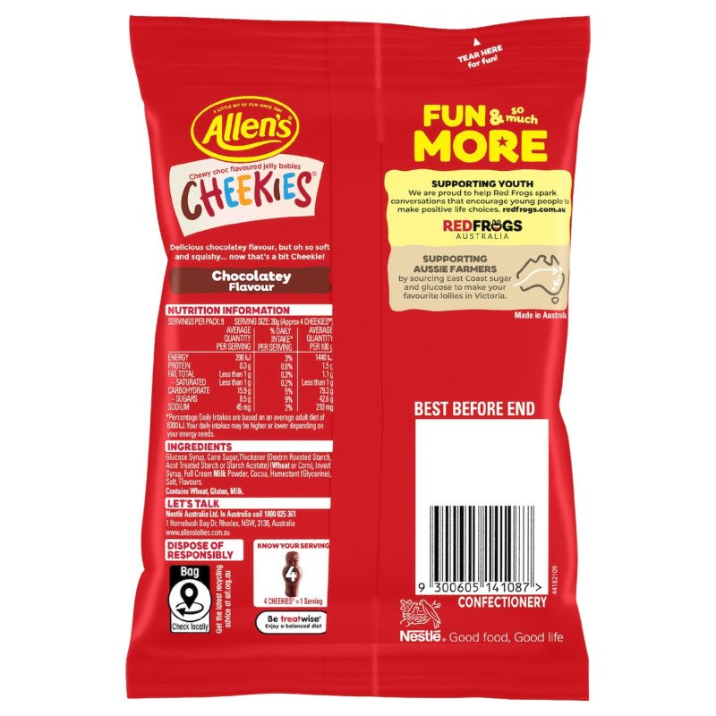 [Expiry: 06/2027] Allen's CHEEKIES Lollies 190g