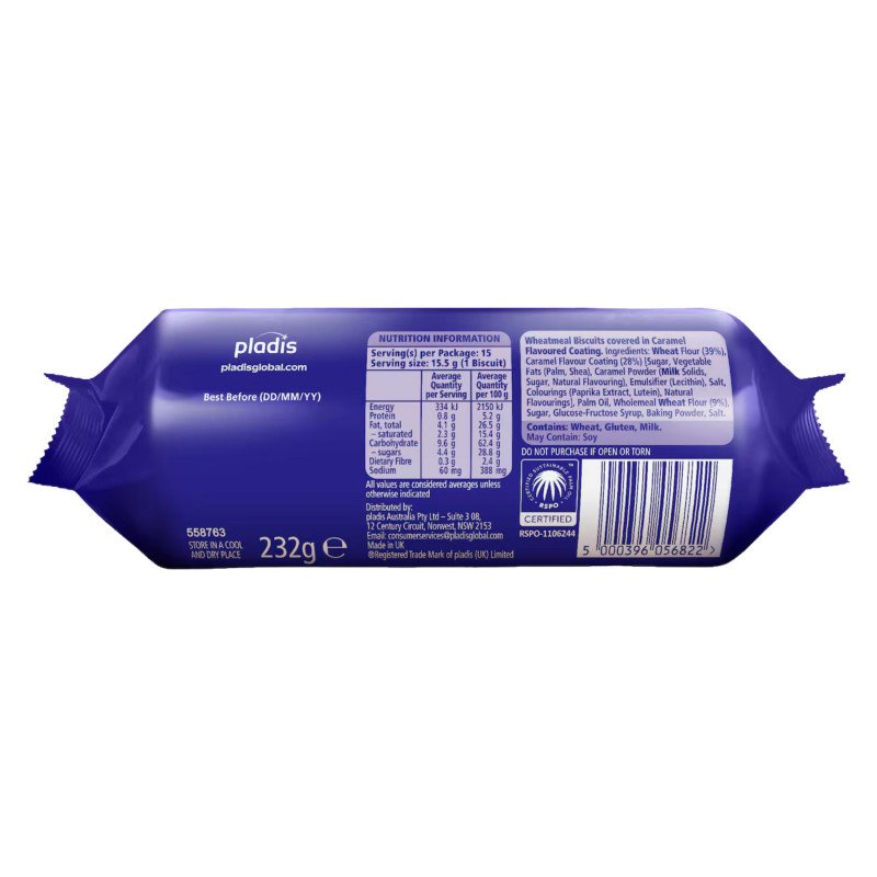 [Expiry Date: 06/06/2026] McVitie's Digestives Golden Caramel 232g