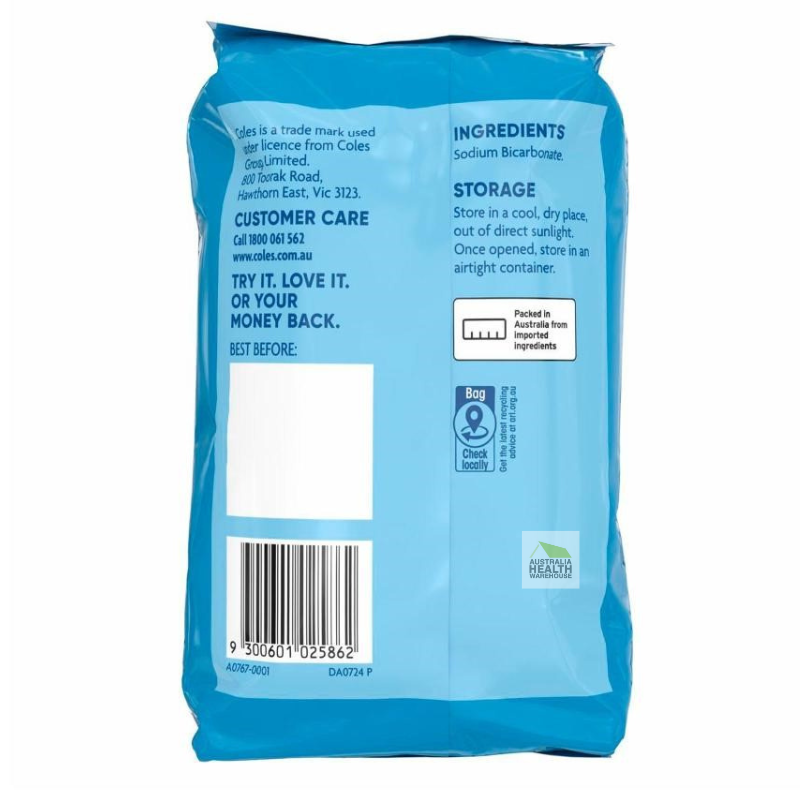 [Expiry: 03/06/2027] Coles Bicarbonate Soda 500g