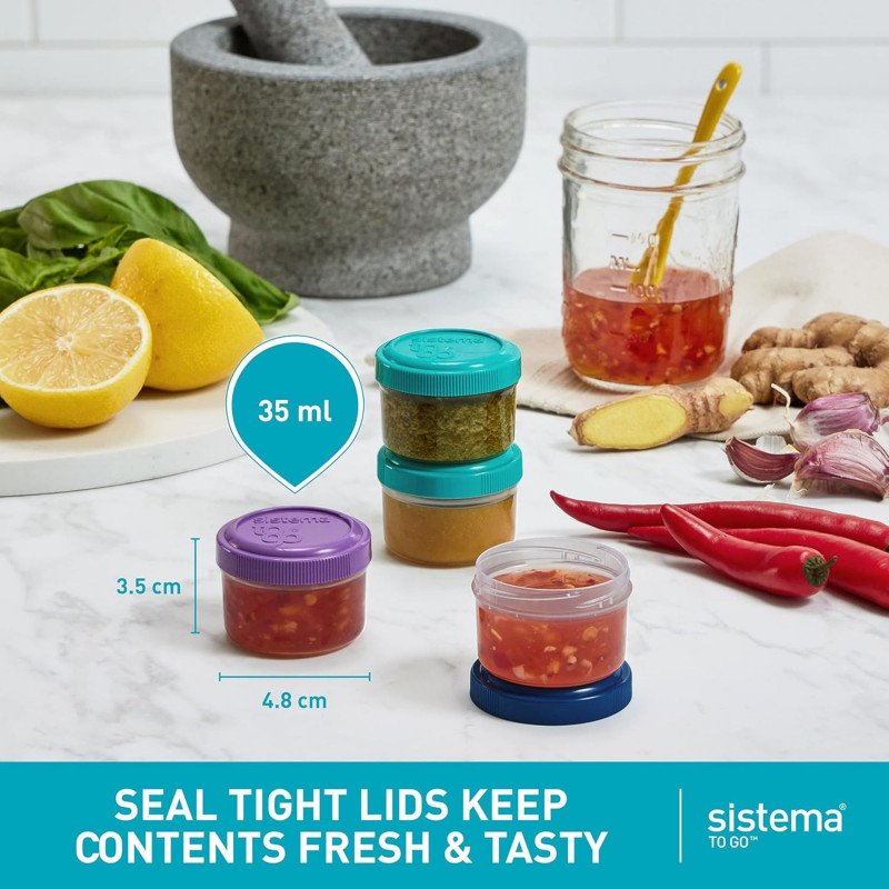Sistema To Go Dressing Food Container 35mL x 4 pack