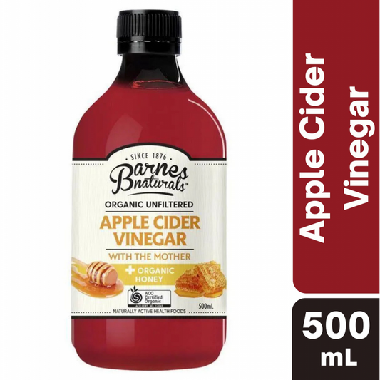 [Expiry Date: 06/01/2027] Barnes Naturals Organic Apple Cider Vinegar with the Mother + Organic Honey 500mL