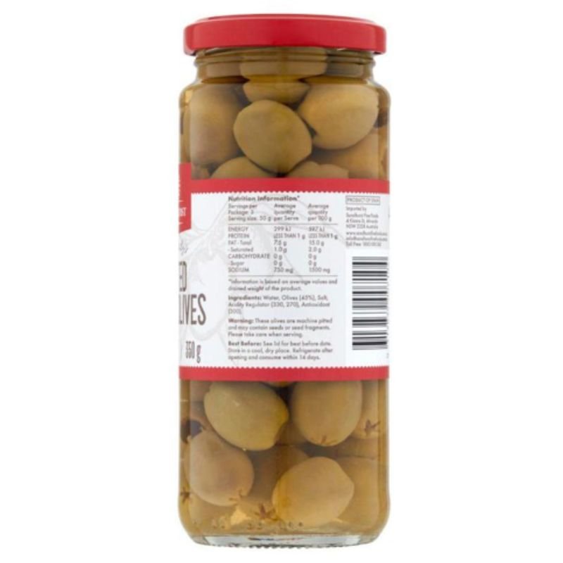 [Expiry: 24/09/2028] Sandhurst Pitted Green Olives 350g