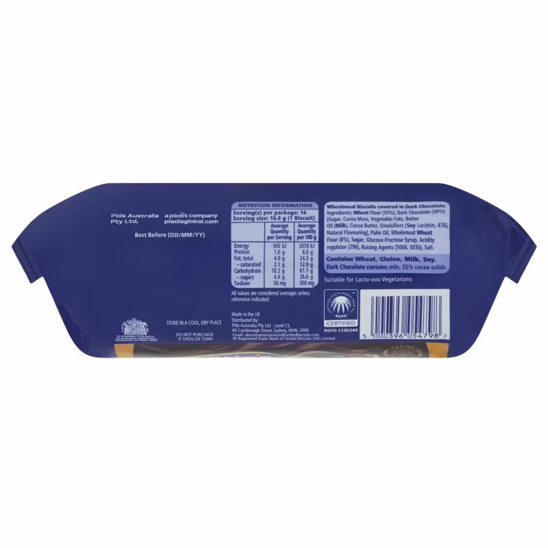 [Expiry Date: 28/11/2026] McVitie's Digestives Dark Chocolate 266g