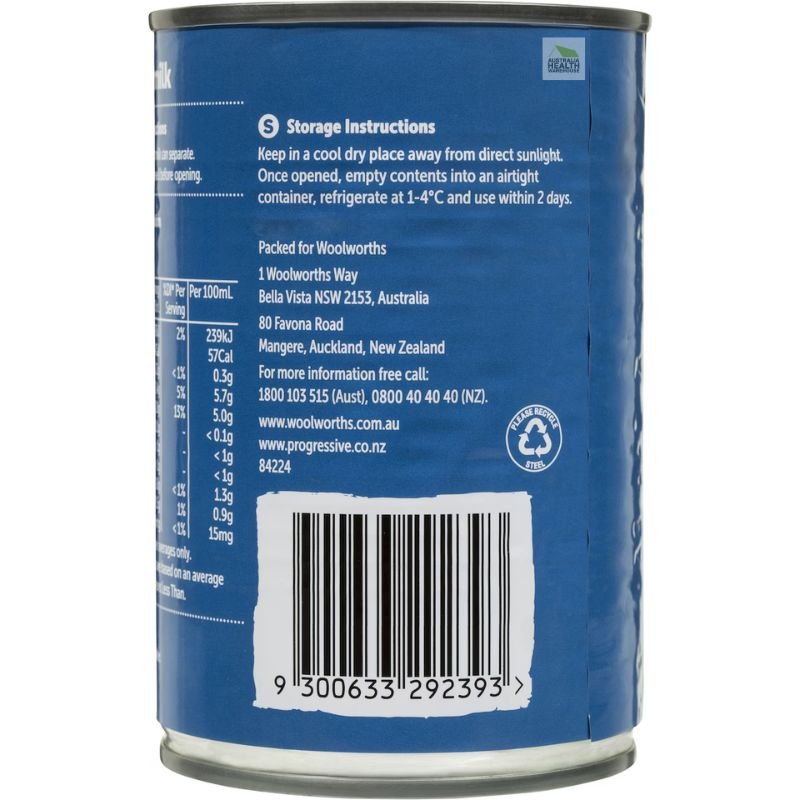 Woolworths Essentials Coconut Milk 400mL