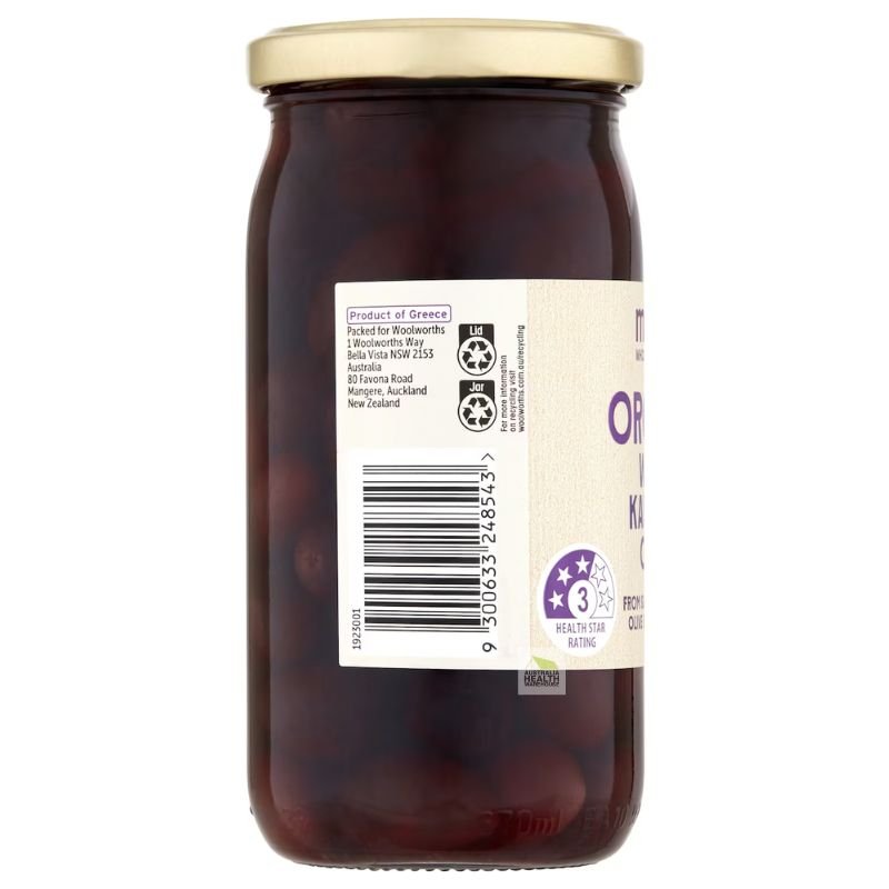 [Expiry: 05/2027] Woolworths Macro Organic Whole Kalamata Olives 350g