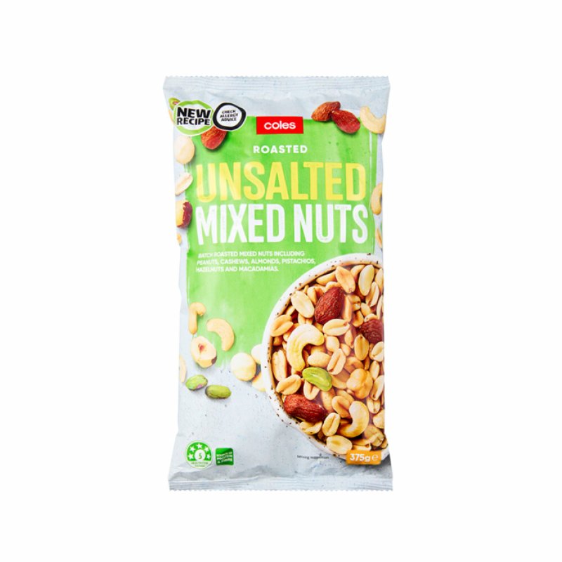 [Expiry Date: 09/10/2026]  Coles Mixed Nuts Unsalted  375g