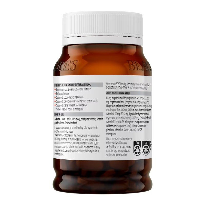 [Expiry: 12/2026] Blackmores Super Magnesium Plus 180 Tablets