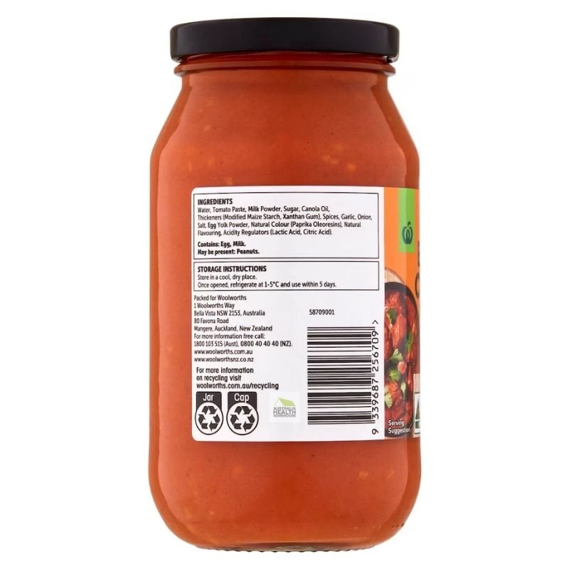 [Expiry Date: 24/01/2027] Woolworths Butter Chicken Simmer Sauce 500g|Oz Mart