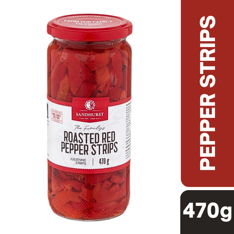 [Expiry Date: 31/07/2028] Sandhurst Roasted Red Pepper Strips 470g