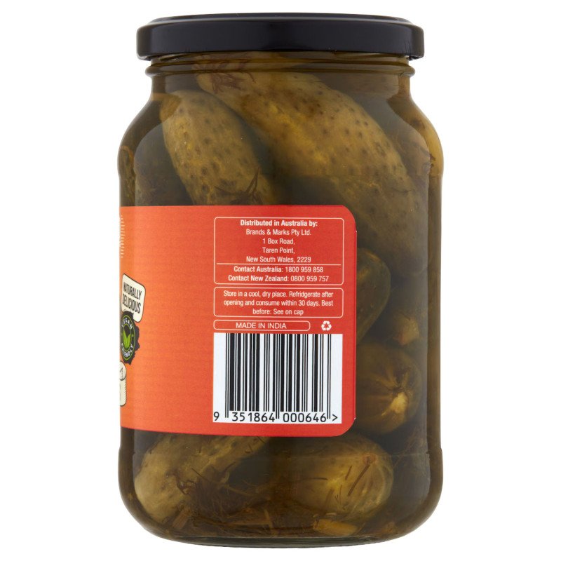 [Expiry Date: 12/09/2027] Bryne Co Pickled Dill Gherkins 500g